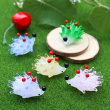 创意卡通动物玻璃摆件家居书房卧室装饰礼物可爱小刺猬玻璃工艺品