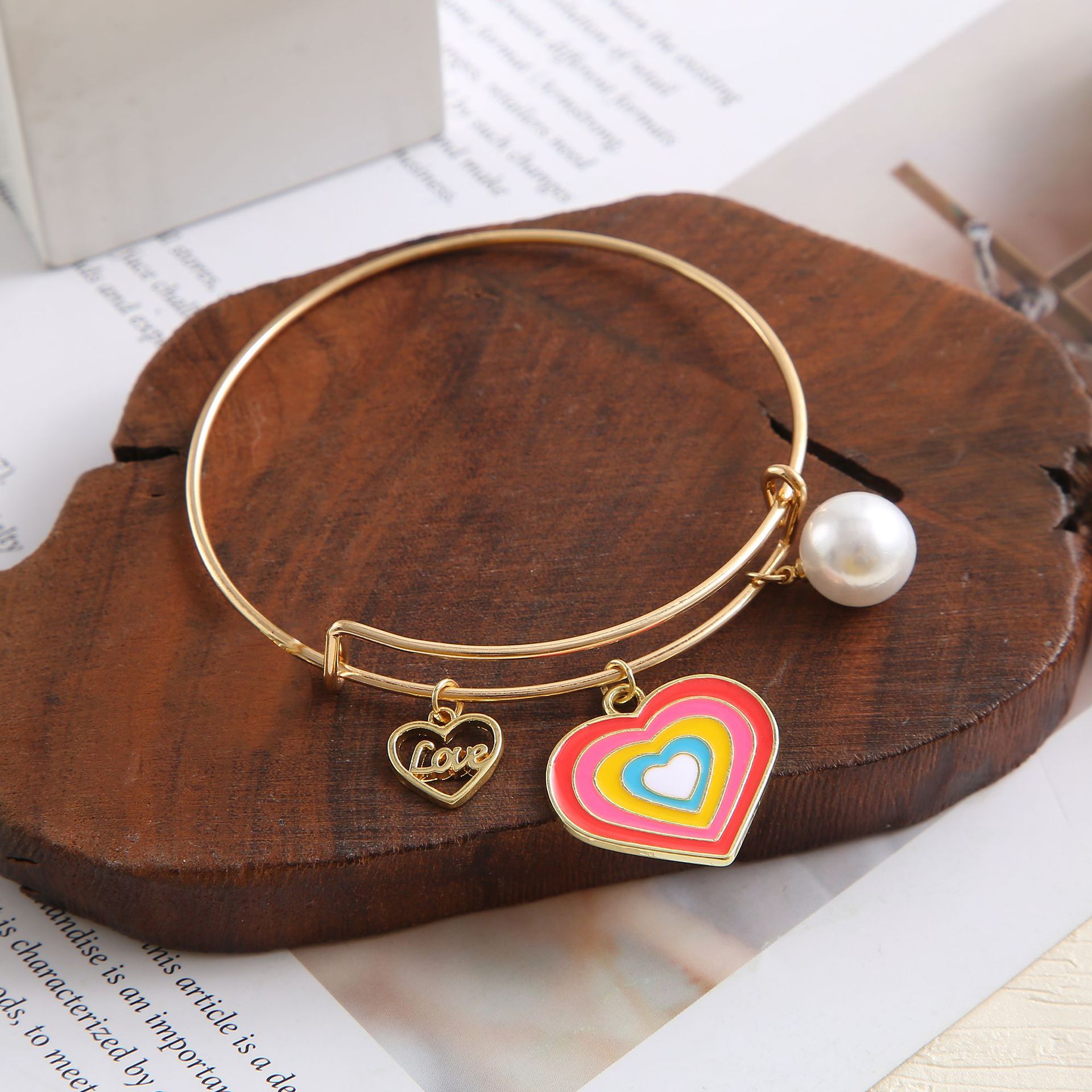 new simple womens jewelry set drip oil butterfly heart dragonfly alloy braceletpicture4