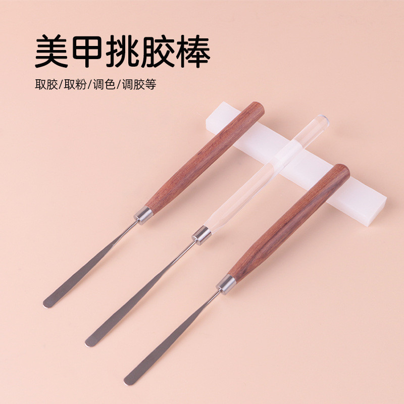 Cross-border Nail Art Tools Japanese Glue Stick Nail Art Glue Stick Log Rosewood Stainless Steel Nail Oil Glue Stick