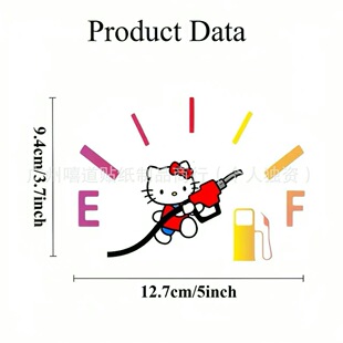 Temu New Product Kitty Sticker Sanrio Hello Kitty Car Fuel Tank Cap Sticker Cute Red Bow