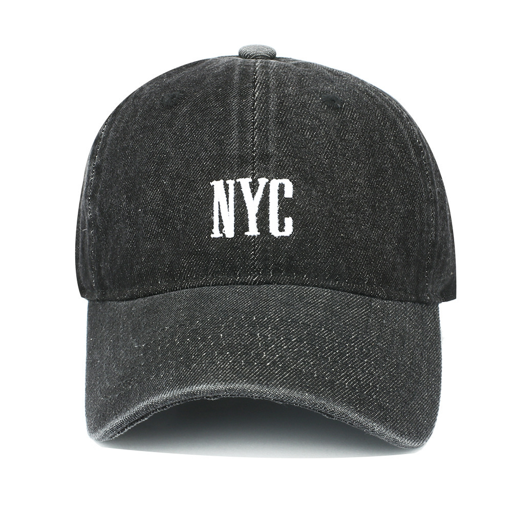 Denim black baseball cap