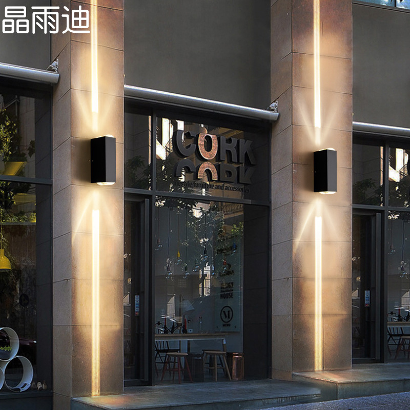 Outdoor wall lamp waterproof exterior wall lamp courtyard villa garden wall creative outdoor storefront door double head wall washing lamp