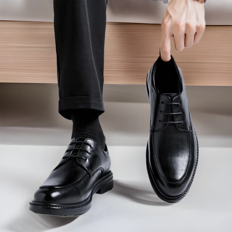 Мужские кожаные туфли, деловой стиль, обувь для свадьбы в британском стиле, большие размеры (распродажа, без возврата или обмена) с эффектом увеличения роста
