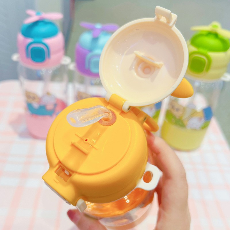 Xinbei Niños Taza de agua 2025 nueva mujer taza de plástico portátil de gran capacidad hervidor de agua encantador taza de paja de doble bebida