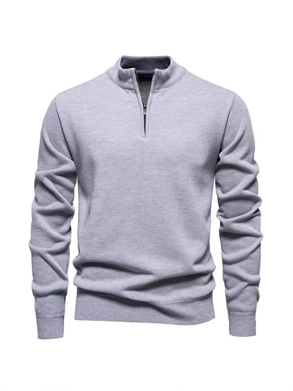 2024 New Solid Color Stand Collar Sweater Cross-Border Men's Stand Collar Half Zipper Slim Men's Knitwear Top Men 2024 New Solid Color Stand Collar Sweater Cross-Border Men's Stand Collar Half Zipper Slim Men's Knitwear Top Men