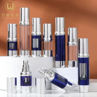 定制工艺15m30ml50ml电镀真空瓶蓝色乳液喷雾真空瓶开窗
