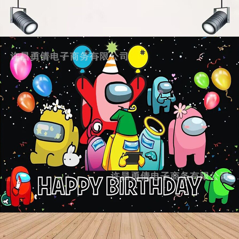 Cross-border New Space Wolf Killing Photography Background Cloth Birthday Party Decoration Banner Hanging Cloth Props