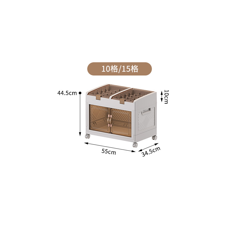 Caja de almacenamiento plegable transparente instalación libre Puerta Abierta gabinete de almacenamiento ropa del hogar ropa interior caja de almacenamiento