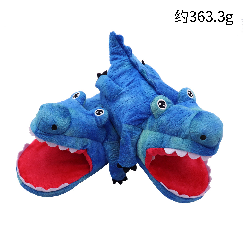 Zapatillas de orejas grandes, trapeador de algodón con orejas en movimiento, lindo perro de dibujos animados, todo incluido, cálido, antideslizante, zapatillas de lana, invierno