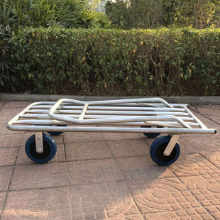 Folding Trolley Water Pipe Pull Car Light Pull Flat Car Trolley Mute High Load-bearing Hand Pull Car Labor-saving Trailer