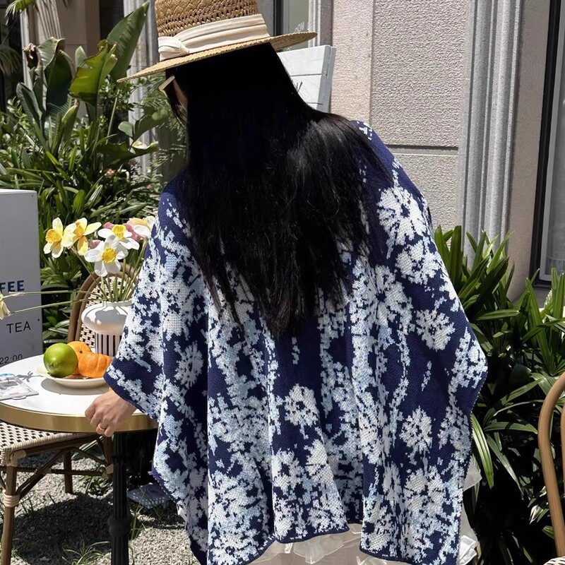 工厂批发复古民族风披肩秋冬高级感百搭针织披肩女外搭旅游披风|undefined