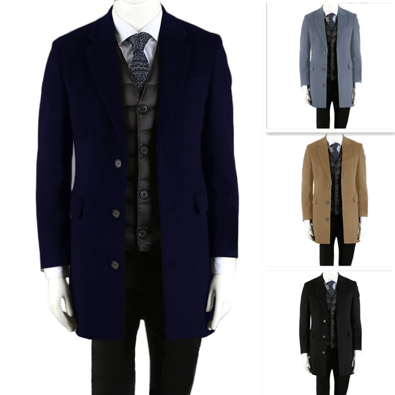 В наличии 2023 Европейское и американское новое шерстяное мужское пальто больших размеров с независимой подставкой популярное однослойное пальто Amazon шерстяной Тренч