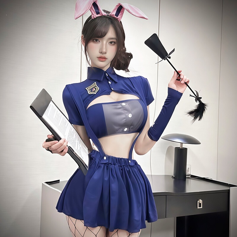 Fan Lei Sexy Lingerie Role Play Judy Rabbit Police Officer Cos Uniform Zootopia Outfit Dress 1043