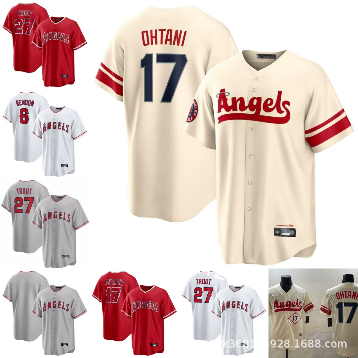 Бейсбольная форма LA Angels № 17, майка OHTANI, игровая форма Ohtani Shugo, вышивка