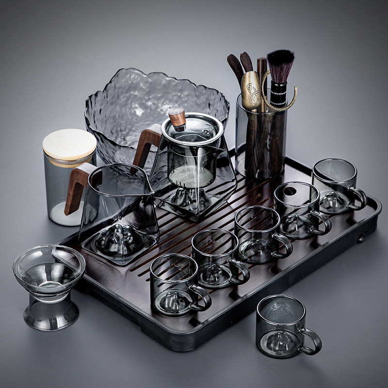 14개의 재 산 전망 냄비, 6개의 컵 + 차 트레이 + 차 캔 + 차 세척