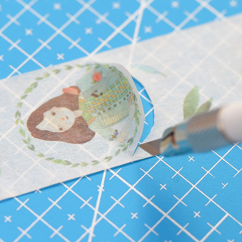 Eraser, knife, paper tape, handmade