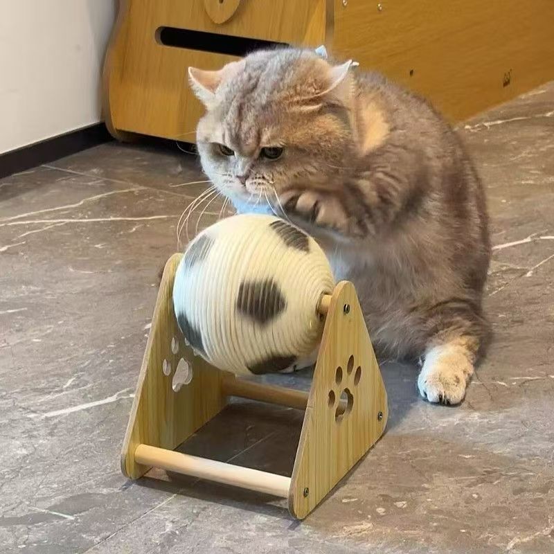 猫咪玩具麻绳猫抓球立式耐磨不掉屑自嗨解闷磨爪神器猫抓板玩具球|undefined