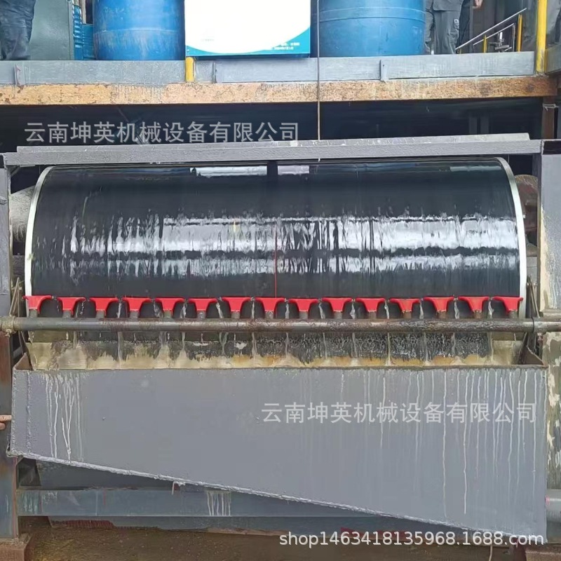 选矿全磁滚筒湿式磁选机 定做强磁场磁选机设备 干式永磁辊筒除铁