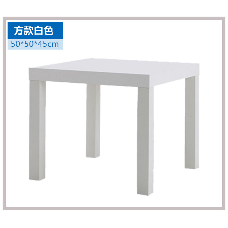 Mesa cuadrada pequeña, mesa lateral, mesa de té moderna simple, estante de supermercado de estilo económico