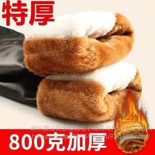 Leather Pants Men's Winter Motorcycle fleece-lined Thickened Warm Cycling Pants Takeaway Loose Windproof Waterproof plus size Cotton Leather Pants