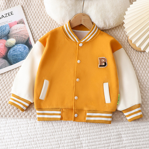 Children's Baseball Uniform Jacket Thin Spring and Autumn 2024 New Boys' Jacket Children's Clothing Middle-aged Street Cardigan Trendy Top
