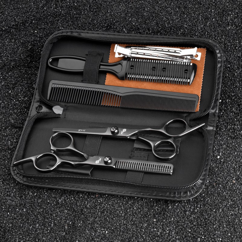 11-pieza tijeras de peluquería para el hogar herramientas de traje tijeras de dientes planos tijeras de adelgazamiento tijeras de pelo corte de pelo al por mayor