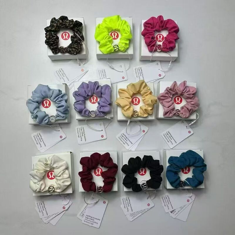 Lu's Ponytail Hair Tie Elastic Scrunchie Metal Logo Hair Accessory Lulu Hair Tie Wholesale Dropshipping