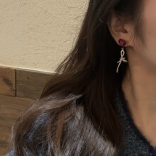 港风复古简约百搭滴釉红色耳饰耳环精致高级感气质甜美酒红色耳钉