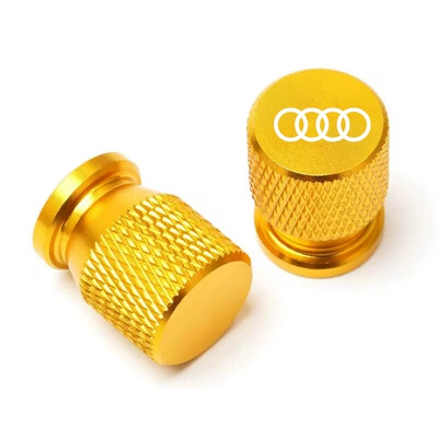 cover tire nozzle cap, valve - audi-gold-4-pieces