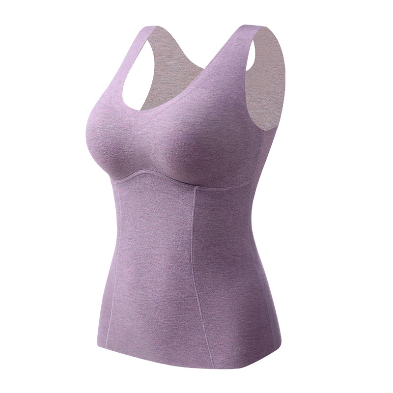 4033 Thermal Vest Cashmere Mulberry Silk Underwear for Women, Thick Fleece-Lined Base Layer with Built-In Bra Pads, No Need to Wear a Bra 4033 Thermal Vest Cashmere Mulberry Silk Underwear for Women, Thick Fleece-Lined Base Layer with Built-In Bra Pads, No Need to Wear a Bra