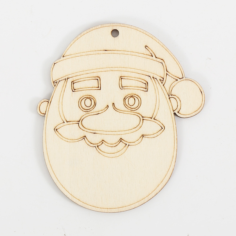 クロスボーダークリスマス装飾 diy 手描き落書き木材チップレーザーカット空白木板クリスマスツリー装飾ペンダント|undefined