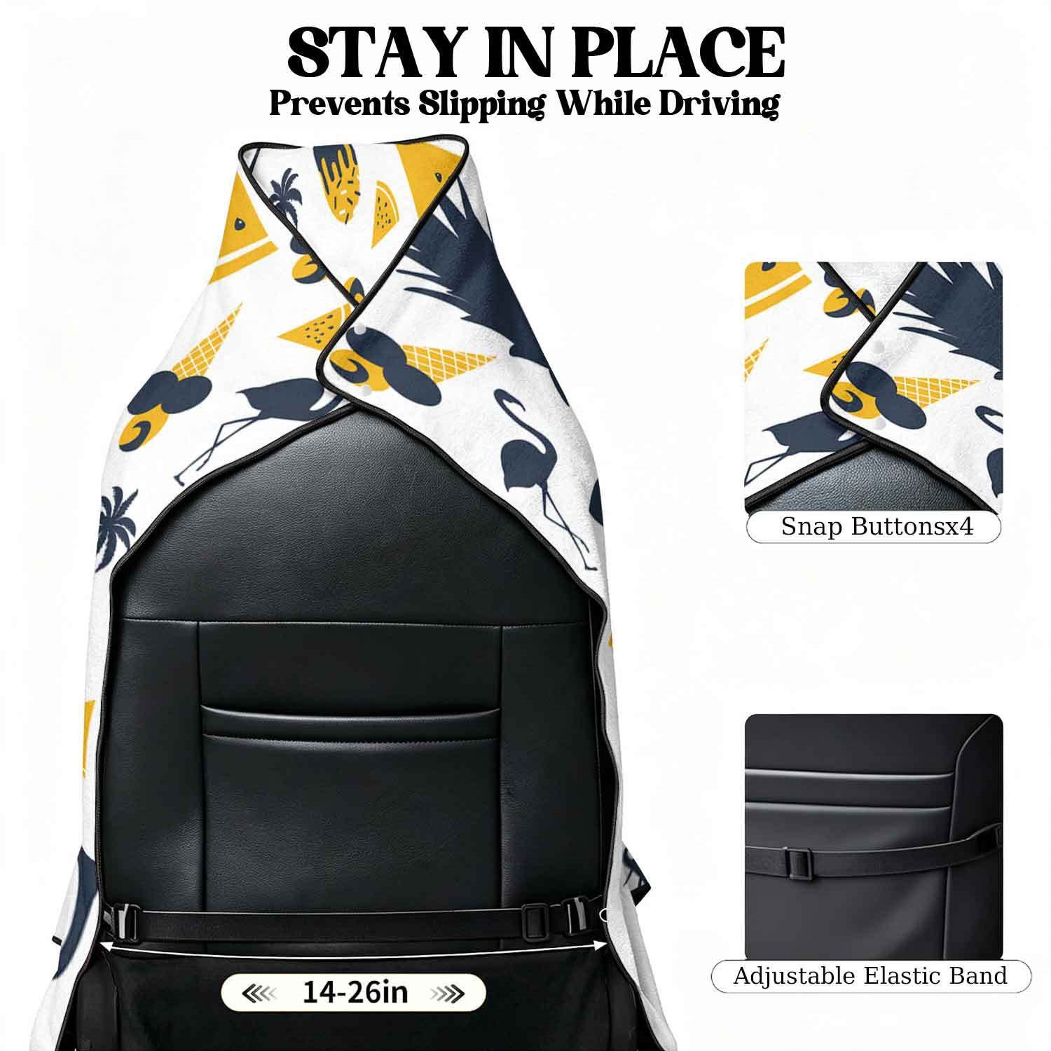 Summer bath towel and car seat cover 2-in-1, ultra-fine fiber outdoor beach and car dual-use universal seat cushion