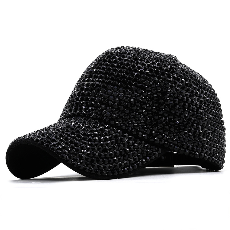 Unisex Colorful Rhinestone Baseball Cap Spring/Summer Fashionable Versatile Adjustable Duckbill Sun Hat For Men And Women_voghion.com