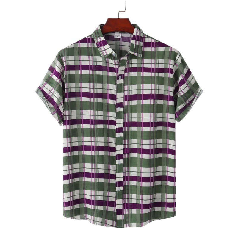 Comercio exterior transfronterizo 2022 Comercio exterior primavera y verano nueva camisa de playa informal camisa de flores de manga corta hawaiana entrega para hombres