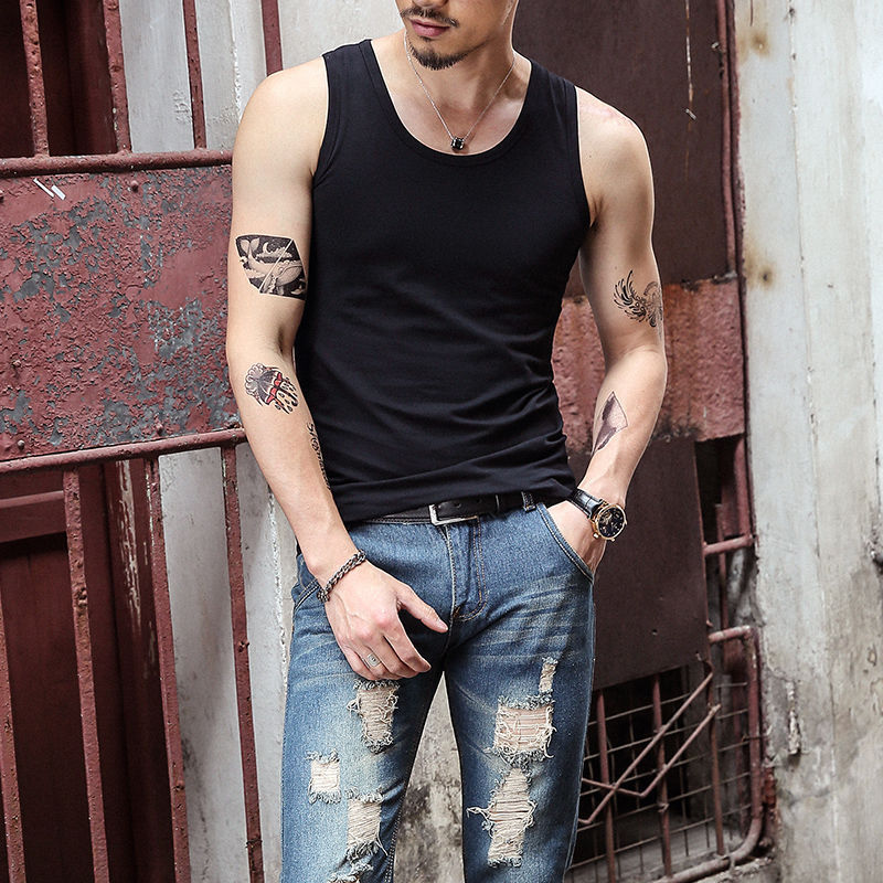 motion Sling 1 /2 vest summer Youth Tight fitting Elastic force Primer Self cultivation T-shirt men's wear