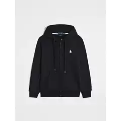 Cross-Border Exclusive Trendy Brand Polo Pony Logo Embroidered Men's Casual Pure Cotton Solid Color Hooded Cardigan