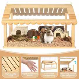 木质仓鼠窝亚克力芦丁鸡饲养箱蜥蜴木屋造景笼子全套龙猫小鸡别墅