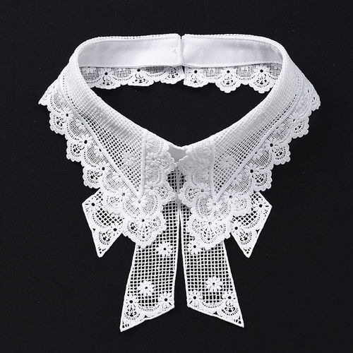Korean-style versatile and fashionable bow collar, detachable collar for children and adults, decorative collar ring with floral edge lace accessory collar