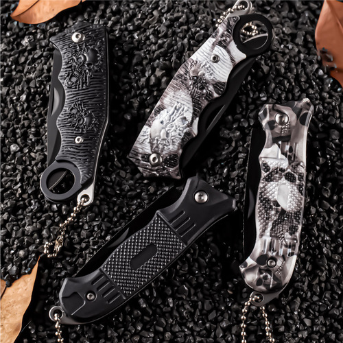 Outdoor stainless steel small knife, camping survival folding knife, high hardness portable key knife, multifunctional knife