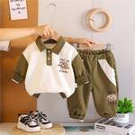 男童洋气新款套装宝宝2025春秋儿童卫衣童装休闲衣服两件套门襟衫