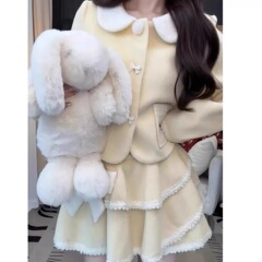 毛呢外套半身裙2025超火秋冬装一整套巨好看韩系穿搭配女两件套装