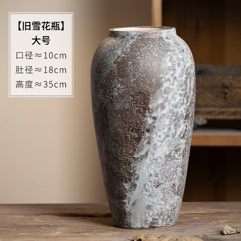 Jingdezhen, decoraciones de viento tranquilo, viejos vasos de cerámica hechos a mano, sala de estar, recipientes de flores, envío gratuito.
