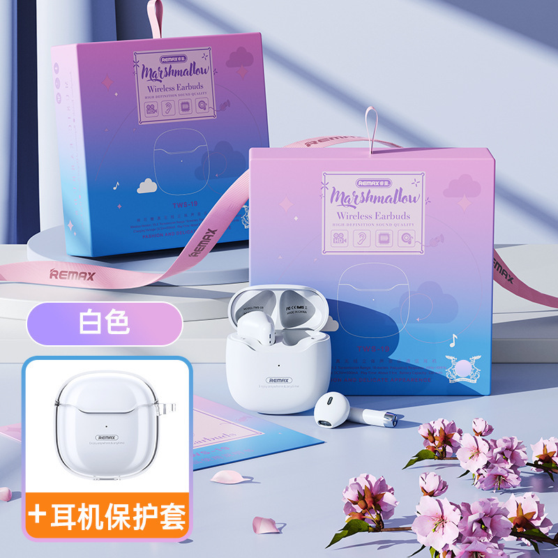 REMAX爆発マシュマロtwsミニbluetoothヘッドフォンステレオ音楽ワイヤレスイヤホン卸売りギフトボックス|undefined