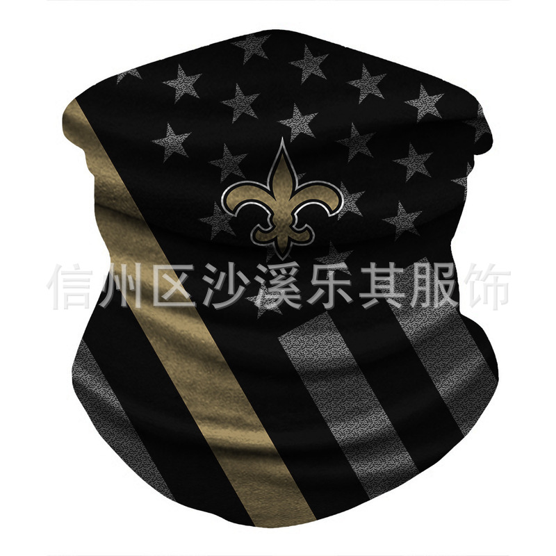 Máscara de impresión digital 3D para equipos de la NFL europeos y estadounidenses Montar al aire libre a prueba de polvo, protección solar, máscara deportiva a prueba de viento, se puede fijar Zhi
