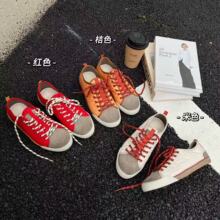 韩版超火真皮绸缎布休闲板鞋女2026春新款舒适轻便软底复古德训鞋