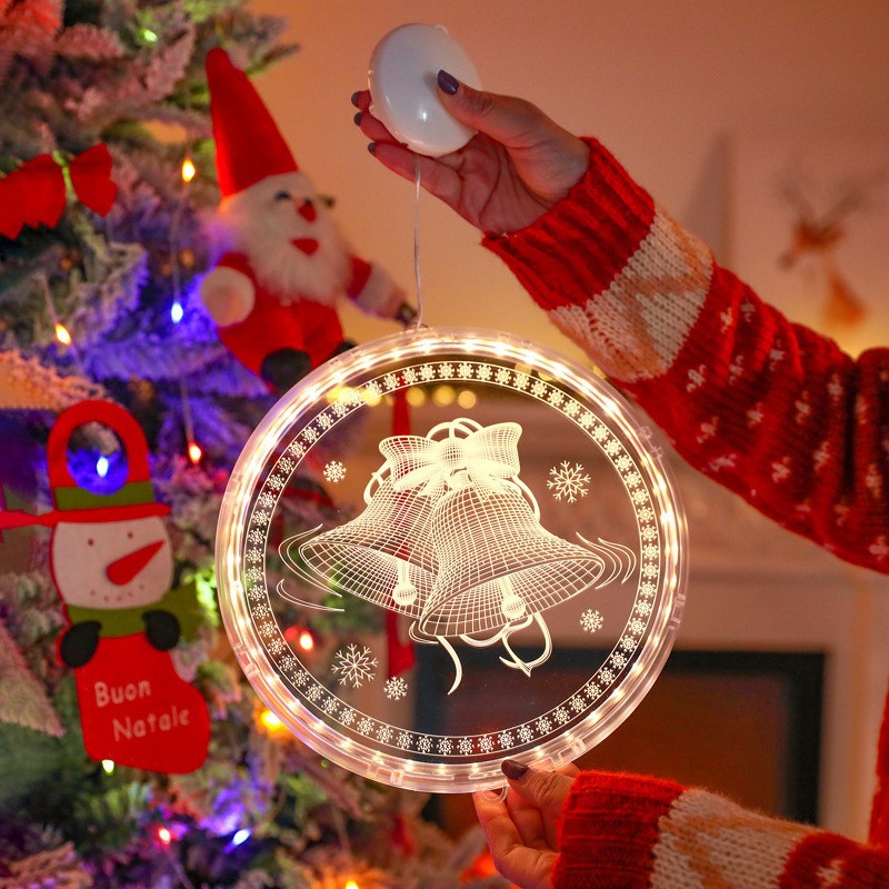 Transfronterizo en stock luces de Navidad luces colgantes 3D decoración de la habitación árbol de Navidad luces LED diseño ventana estrella Cadena de luz