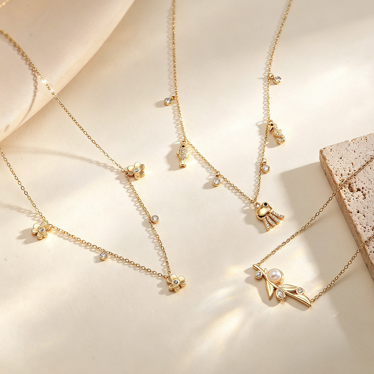 Universal pendant with zircon stainless steel