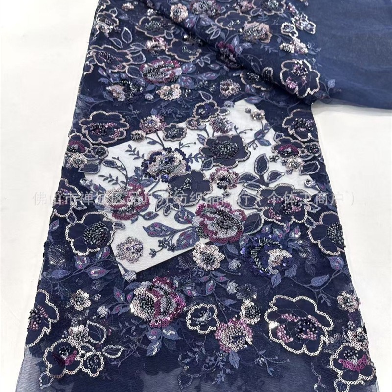 industria pesada láser flor adhesivo tela bordada alta elegante estilo nacional cheongsam vestido camisa vestido tela