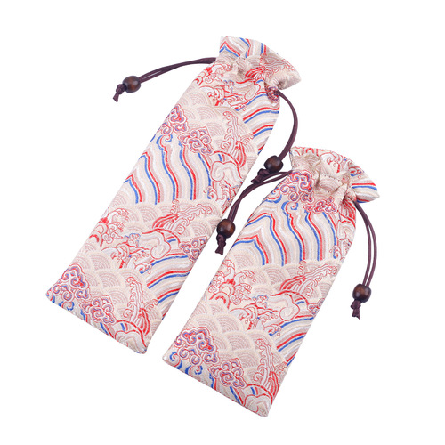 Factory Wholesale Hair Comb Bag, Chinese Style Satin Gua Sha Board Jewelry Pouch, Hairpin, Beaded Necklace Gift Packaging Bags