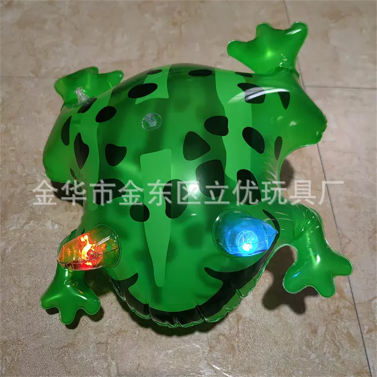 网红青蛙气球批发充气青蛙发光蛤蟆青蛙崽充气玩具迷你小青蛙厂家